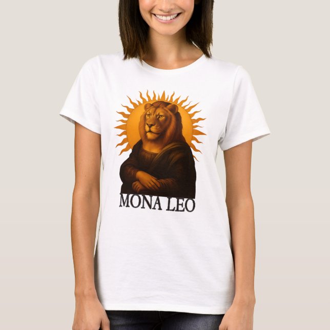 Löwe Astrologie Sternzeichen Löwe Mona Lisa T-Shirt (Vorderseite)