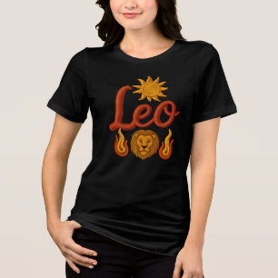 Löwe Astrologie Sternzeichen Sonne Löwe Kopf Feuer Tri-Blend Shirt
