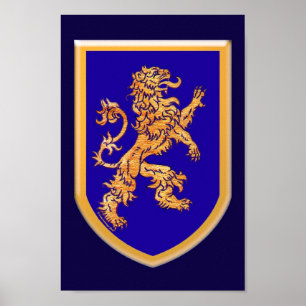 Löwe auf blauem Schild