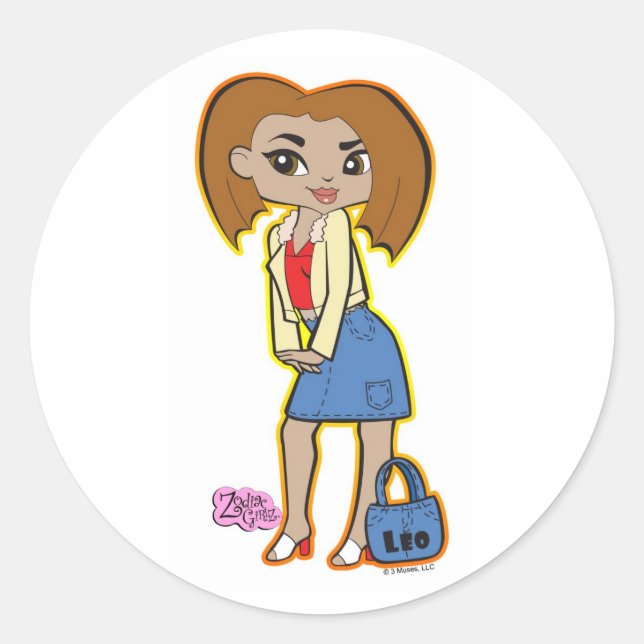 Löwe-Aufkleber Runder Aufkleber (Vorderseite)