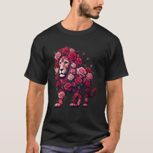 Löwe aus Rosen Blumen Gärtnerei Floral T-Shirt
