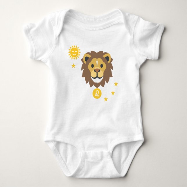 Löwe-Babybodysuit Löwen lächelnder - Baby Strampler (Vorderseite)