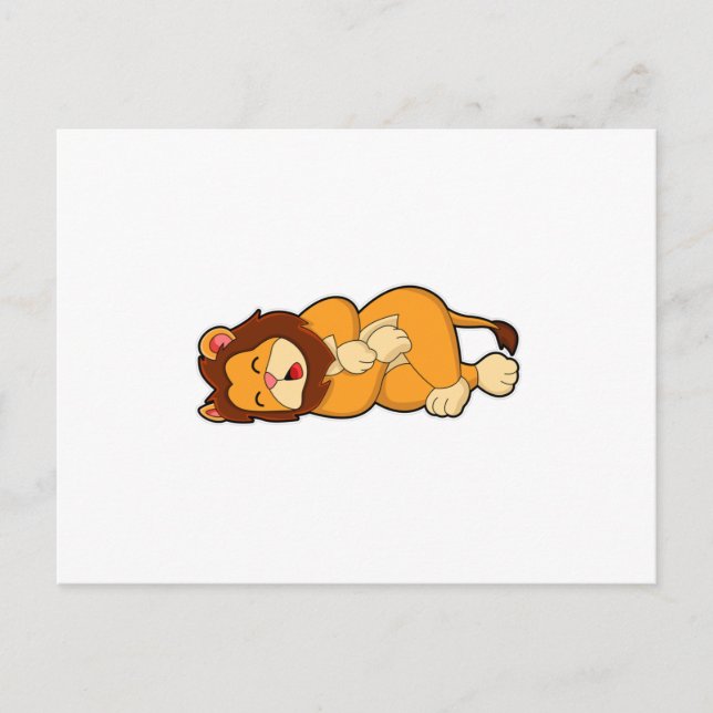 Löwe beim Schlafen Postkarte (Vorderseite)
