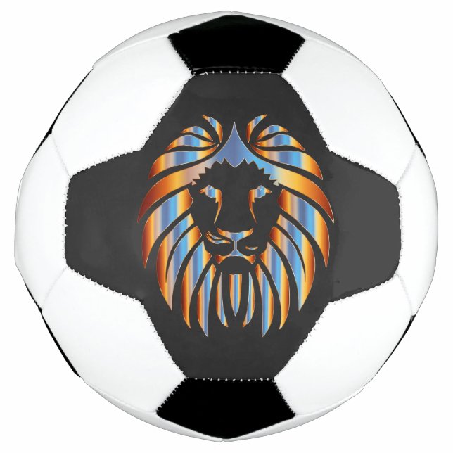 Löwe, Big Cat, chromatisches Design, Fußball (Vorderseite)