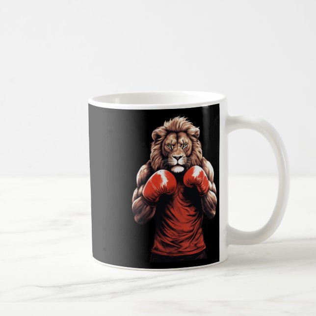 Löwe Boxer Boxen Mixed Martial Arts Kickboxen  Kaffeetasse (Rechts)