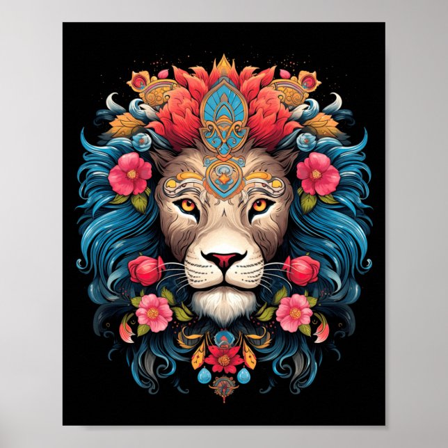 Löwe Bunte Löwen aus Afrika Tag Der Poster (Vorne)