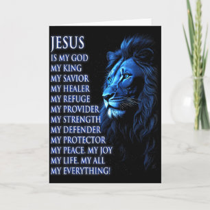 Löwe Christlich Jesus Ist Mein König, Gott, Herr, Karte