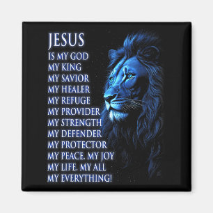 Löwe Christlich Jesus Ist Mein König, Gott, Herr, Magnet