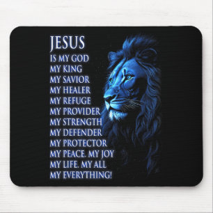 Löwe Christlich Jesus Ist Mein König, Gott, Herr, Mousepad