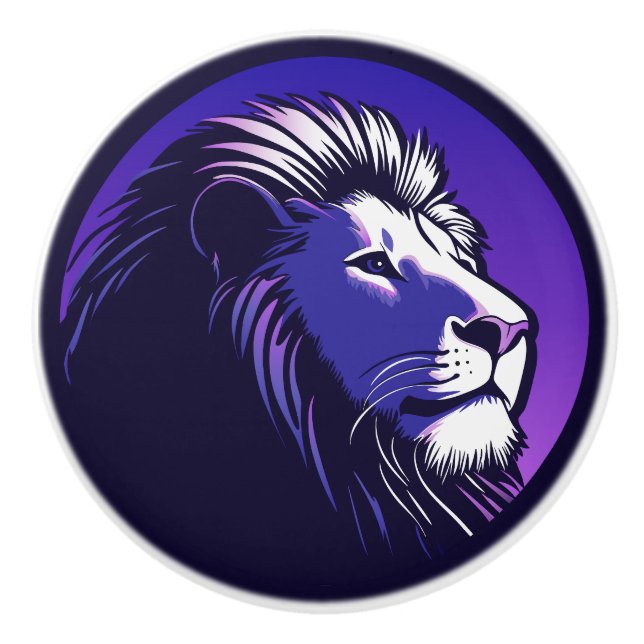 Löwe der 80er Jahre Keramikknauf (Vorderseite)