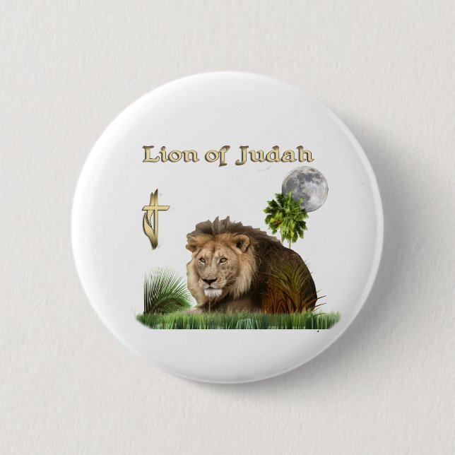 Löwe der Christlichen Judah-Tasten Button (Vorderseite)