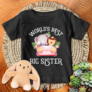 Löwe + Elefant auf Lkw   Die beste große Schwester Baby T-shirt