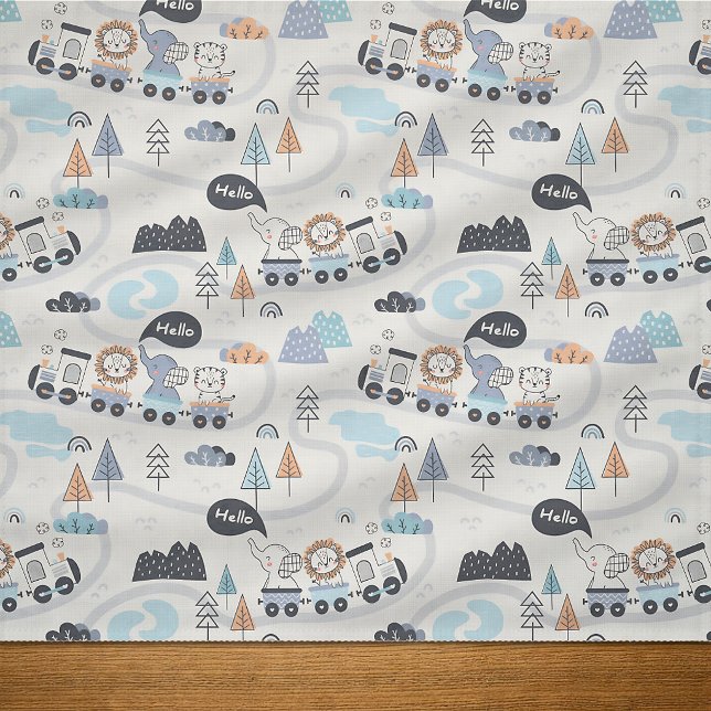 Löwe Elefant Tiger Tier Zug Abenteuer Stoff (Von Creator hochgeladen)