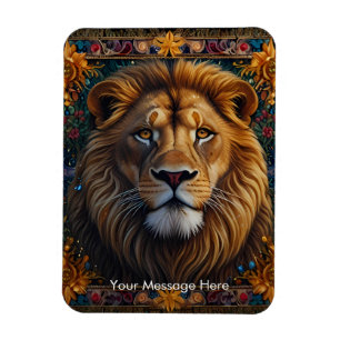 Löwe Fantasy-Farbmalerei Wildlife-Kunst Magnet