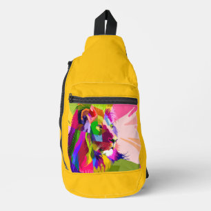 Löwe Farbige Prismatische Pop-Art-Gestaltung-62501 Crossbody Bag
