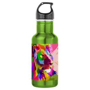 Löwe Farbige Prismatische Pop-Art-Gestaltung-62501 Edelstahlflasche
