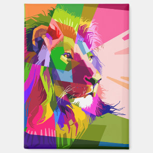 Löwe Farbige Prismatische Pop-Art-Gestaltung-62501 Magnet