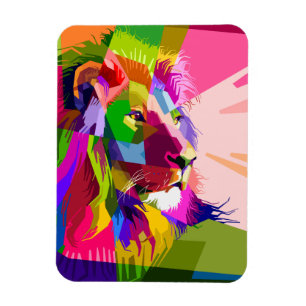 Löwe Farbige Prismatische Pop-Art-Gestaltung-62501 Magnet