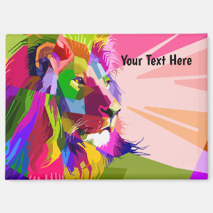 Löwe Farbige Prismatische Pop-Art-Gestaltung-62501 Magnet