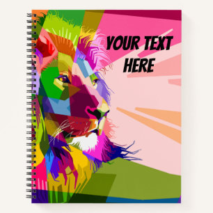 Löwe Farbige Prismatische Pop-Art-Gestaltung-62501 Notizbuch