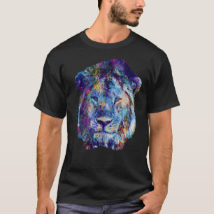 Löwe Farbiger Löwenkopf abstraktes Gemälde Löwe T-Shirt