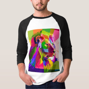 Löwe Farbprismatisches Pop-Art-Design-62501 T-Shirt