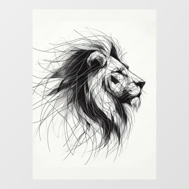 Löwe Fensteraufkleber (Blatt)