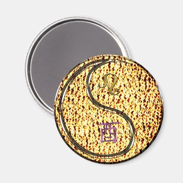 Löwe & Feuer Hahn Magnet (Vorderseite/Rückseite)