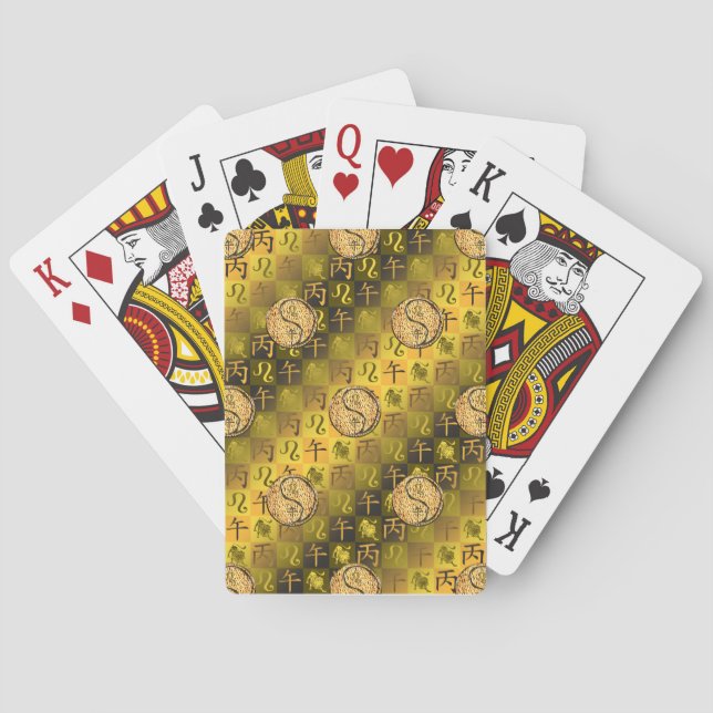 Löwe & Feuerpferd Spielkarten (Rückseite)