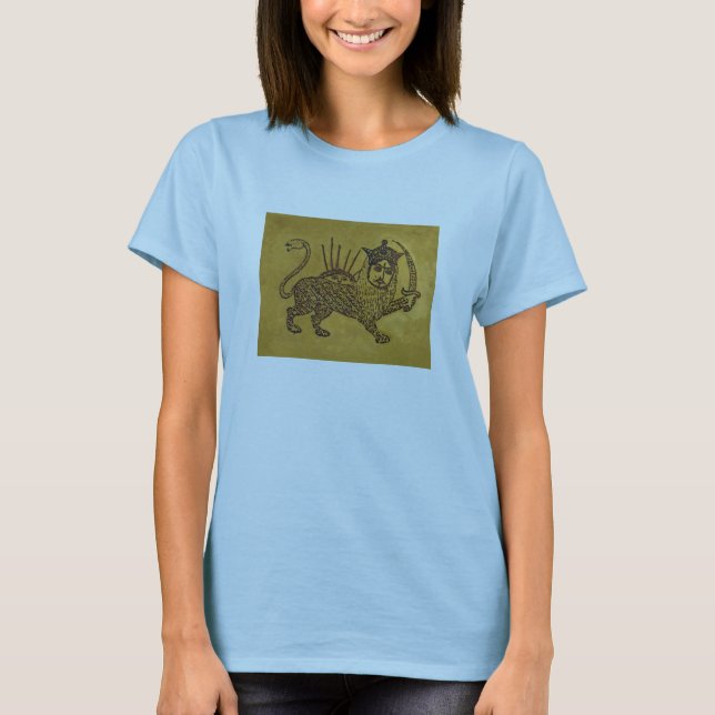 Löwe-Flaggen-Entwurf T-Shirt (Vorderseite)