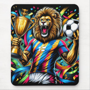 Löwe Fußballmeister-Trophäe Fußball Sieg Mousepad