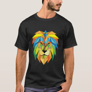 Löwe-geometrische Afrika-Safari-Löwin-lustiges T-Shirt