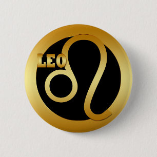 LÖWE-GOLDtierkreis-ZEICHEN Button