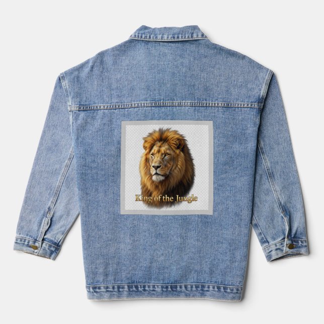 Löwe Grafik T-Shirt Jeansjacke (Rückseite)