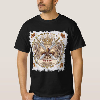 Löwe Griffin Schild Familienwappen Nachname  T-Shirt