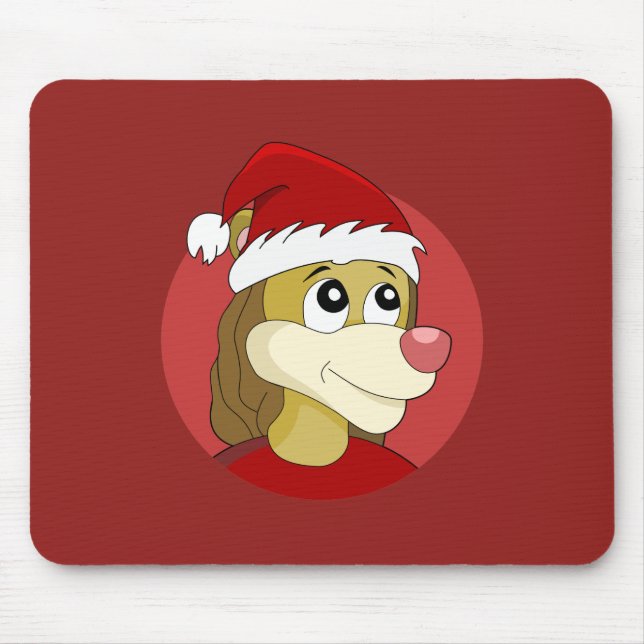 Löwe hält ein Fußball-Cartoon-Mauspad Mousepad (Vorne)