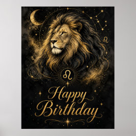 Löwe Happy Birthday Sternzeichen Design Poster