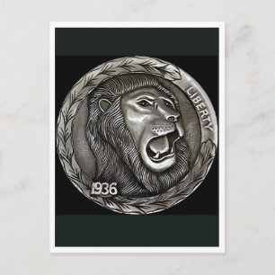 Löwe. Hobonickel-Münze. Postkarte