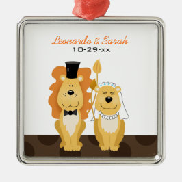 Löwe-Hochzeits-Paar-Gewohnheits-Verzierung Ornament Aus Metall