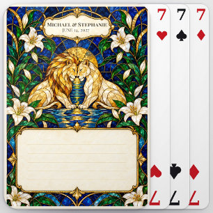 Löwe Hochzeitsgästebuch-Unterschriften-Deck Spielkarten