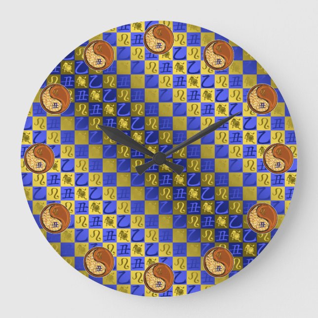 Löwe & Holz Ochse Große Wanduhr (Vorderseite)
