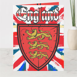 Löwe-hölzernes Schild Englands drei Karte