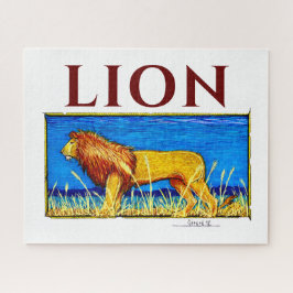 Löwe im großen Gras Puzzle