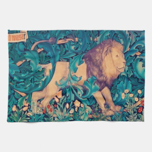 Löwe im Wald, William Morris Küchenhandtuch Geschirrtuch
