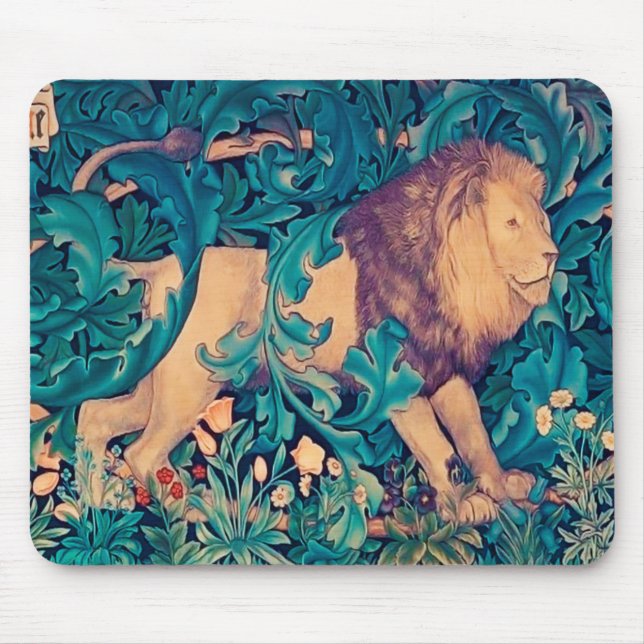Löwe im Wald, William Morris Mousepad (Vorne)