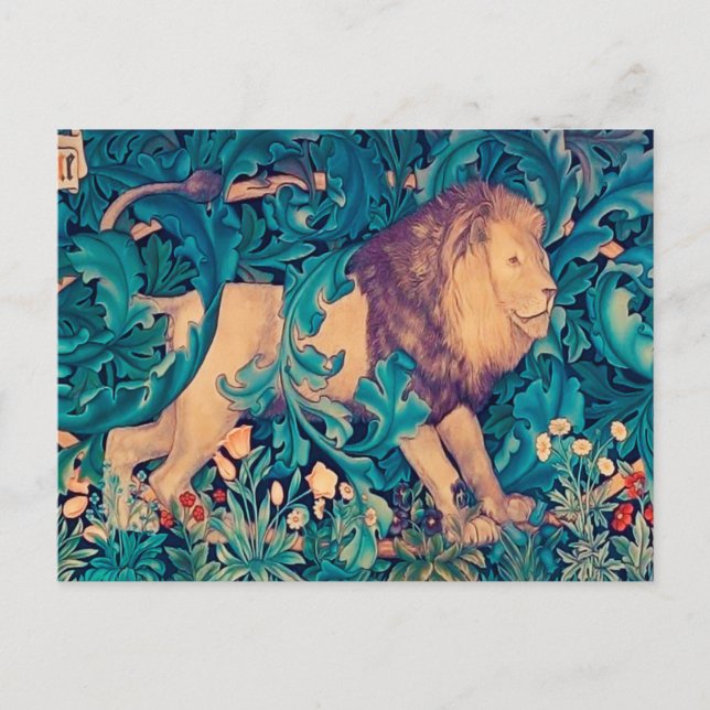 Löwe im Wald, William Morris Postkarte (Vorderseite)