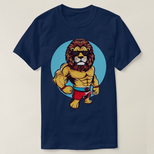 Löwe im Wrestling-Stil T-Shirt (Design vorne)