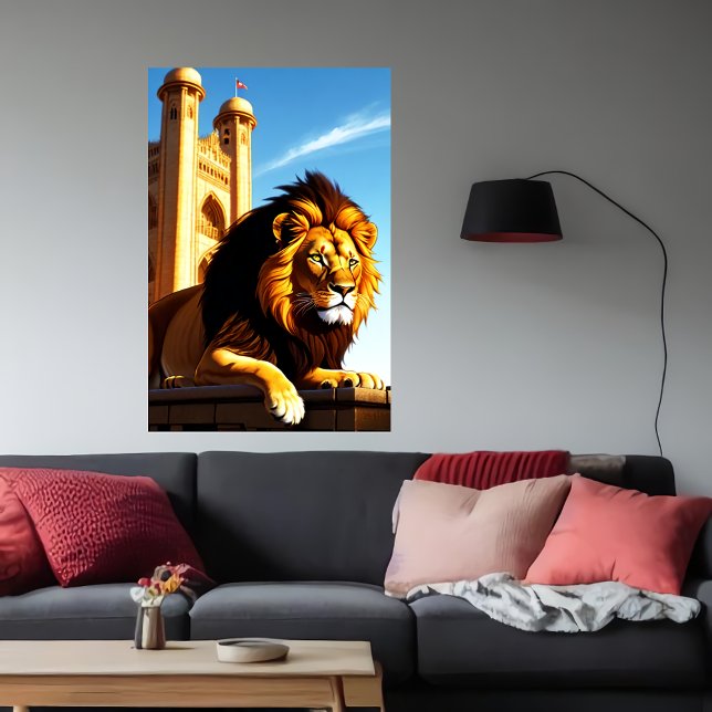 Löwe in der Stadt | Art der AI Poster (Von Creator hochgeladen)