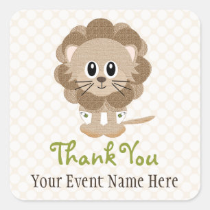 Löwe in Diapers favorisieren Label-Aufkleber Quadratischer Aufkleber