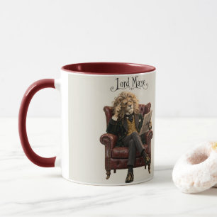 Löwe in einem Ledersessel Tasse